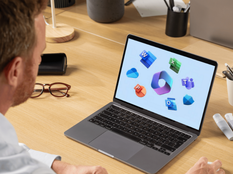 Professional working on Microsoft Office applications